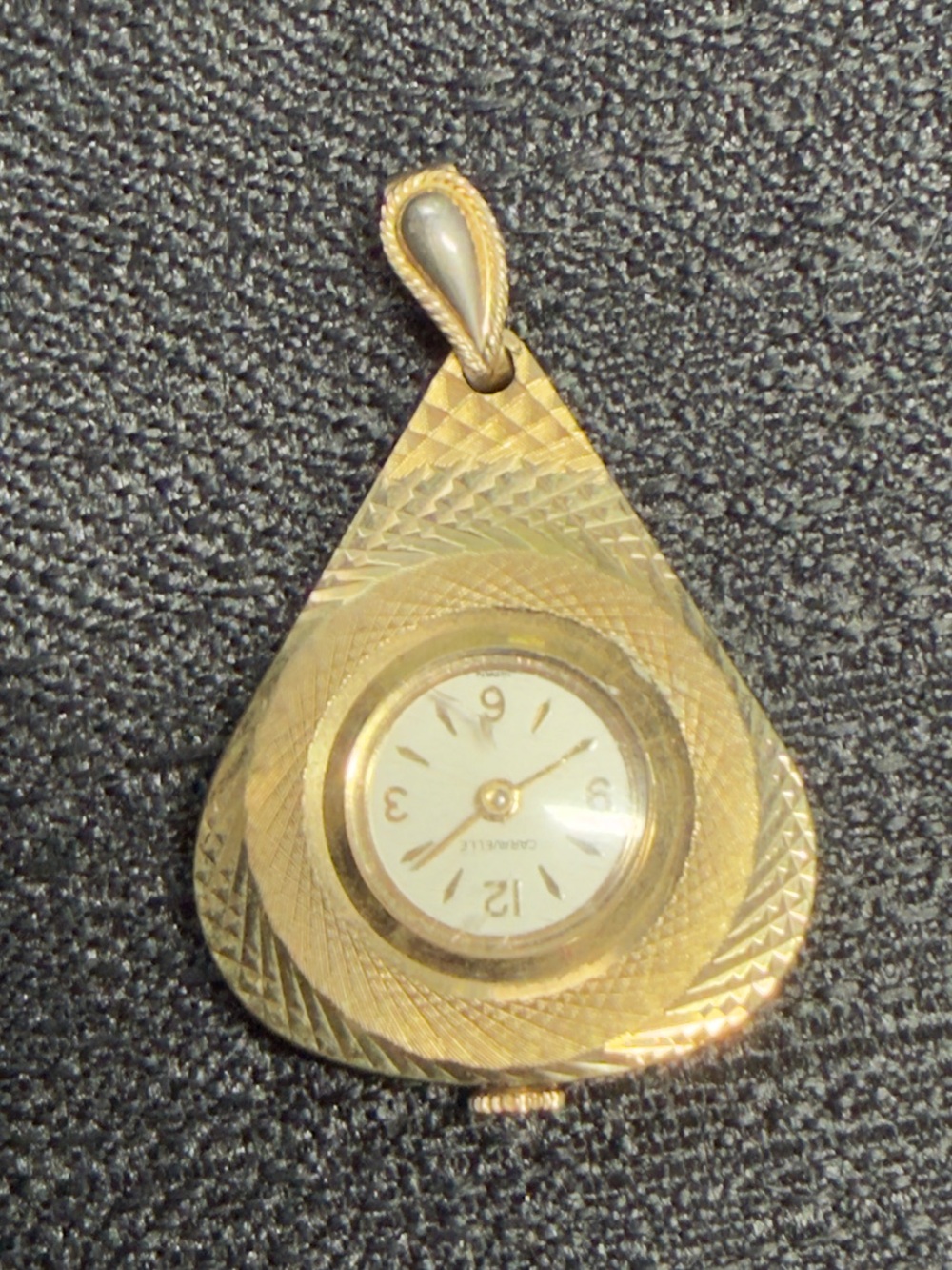 Gold-Tone Teardrop Watch Pendant - Women Accessories Caravelle by Bulova